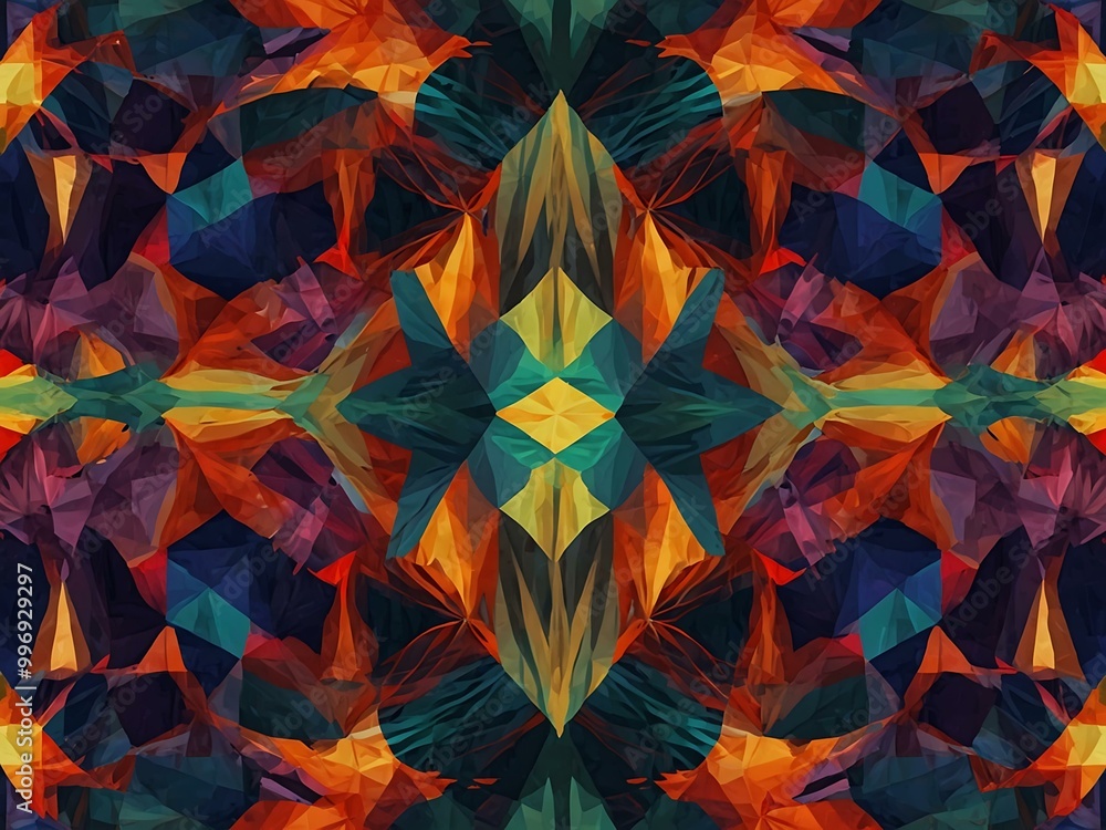 Poster geometric pattern in creative computational art.
