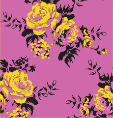 Flowers seamless pattern. vector illustration. Abstract flowers, floral vector with leaves