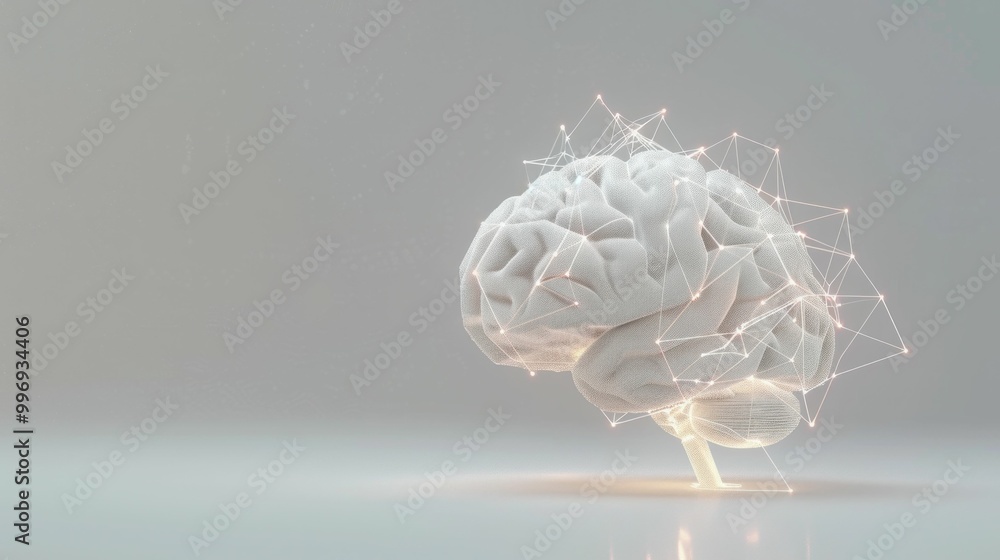 Poster brain concept, neural network representation, digital innovation, artificial intelligence, futuristi