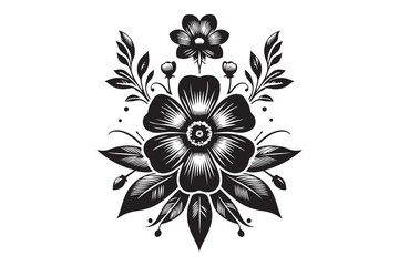 Flower vector and silhouette