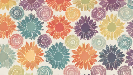 Artifical Intelligence generated seamless floral elements. Abstract Modern Brochure floral Design patterns