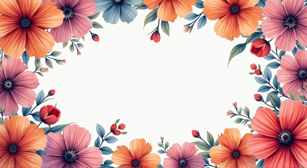 Obraz premium frame with flowers