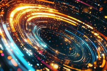 Brochure design with geometric pattern in bright colors