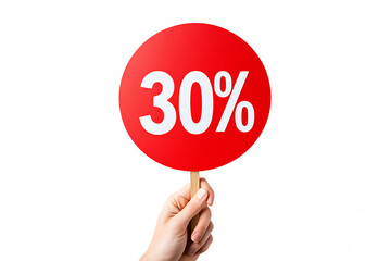 An icon with the sign "30%" in bold, minimalistic design, typically used to represent discounts or promotions in sales