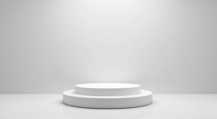 white podium for exhibit