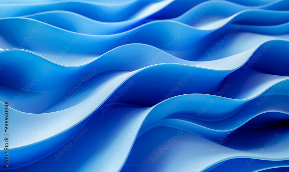 Aufkleber abstract ripple blue layers background, elegant 3d render with smooth waves, abstract motion design,