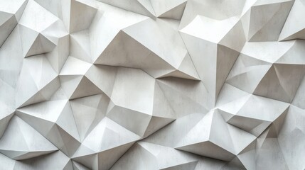 White geometric abstract textured surface with polygonal shapes for modern design background