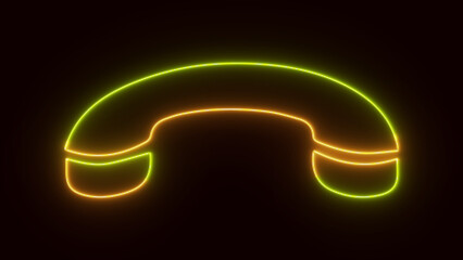 phone icon. telephone neon glowing icon.