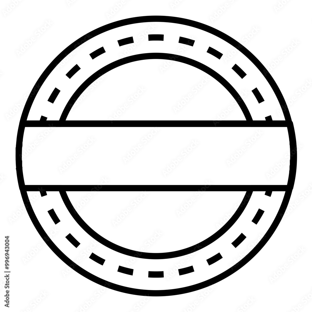Poster badge design with a circular shape and a ribbon