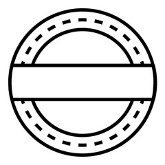 Badge design with a circular shape and a ribbon