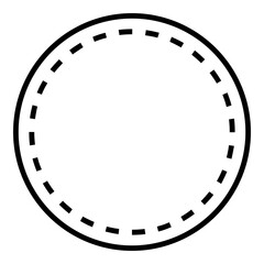 Badge design with a circular shape and a dashed line
