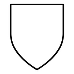Shield badge outline style icon. Simple award symbol vector illustration.