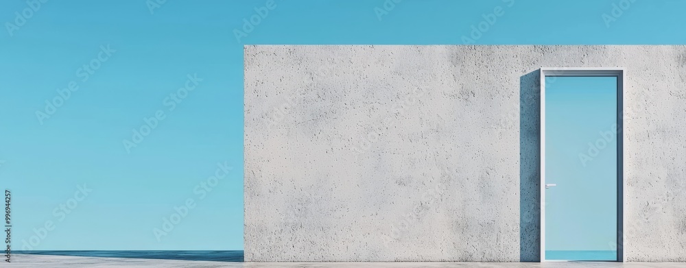 Poster the minimal abstract architecture background is a concrete design with curved walls and a white area