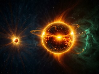 Image of solar flares affecting Earth's magnetosphere.