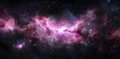 Naklejka premium A giant interstellar cloud with stars in a 360 degree spherical HDRI panorama.