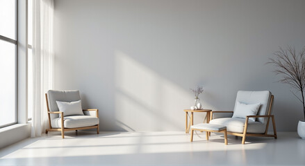 modern living room with armchair