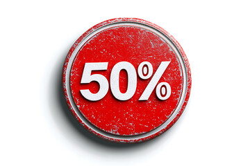 An icon with the sign "50%" in a bold, minimalistic design, often representing a significant discount or promotion.
