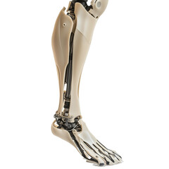 prototype of a human prosthetic leg made using a 3D printer
