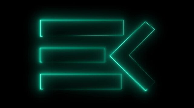 Rectangle texture frame with three and one arrow tone neon color motion graphic on isolated . Abstract bright neon lines rectangle frame beautiful motion