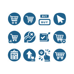a collection of shopping cart icon set Vector illustration