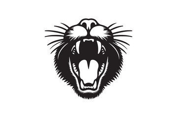 Cat mouth vector and silhouette