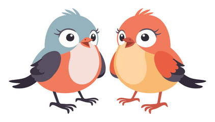 Couple of cute bright small birds.