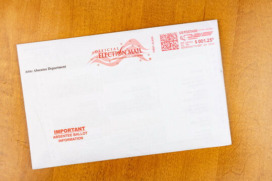 US absentee election ballot voter mail package for 2024