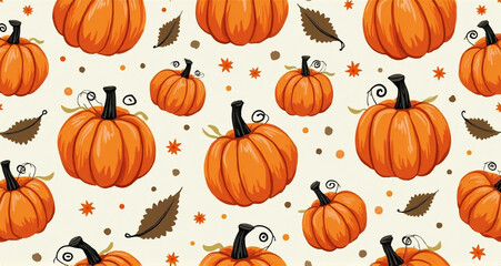 seamless pattern with pumpkins
