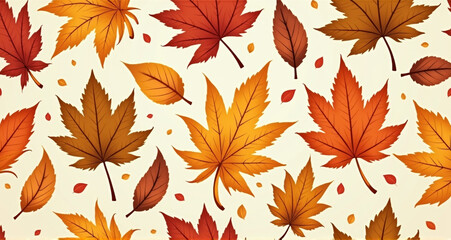 Obraz premium autumn leaves seamless pattern