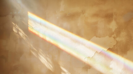 Soft rays of light reflecting off a surface with vibrant rainbow colors during a bright afternoon