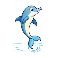 Naklejka premium dolphin--leaping-on-the-sea- vector-illustration.