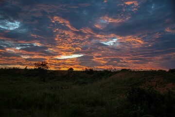 sunrise above the landscape of Murchison falls National park in Uganda