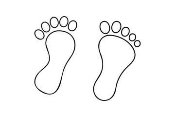 Human foot footprint outline icon