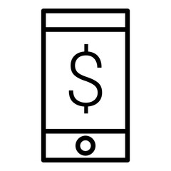 Smartphone Price Outline Icon Style. Simple Finance Vector Illustration