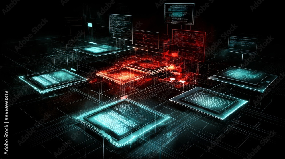 Poster the development of cross-platform desktop, mobile, and web apps for laptops: coding software & web d