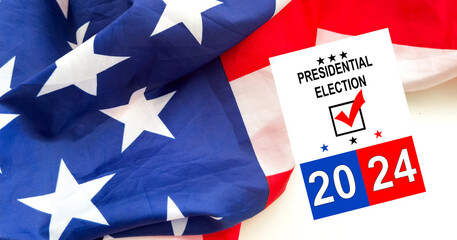 Presidential Election 2024 in United States. Vote day, November 5. US Election campaign. Make your choice Patriotic american illustration. Poster, card, banner and background
