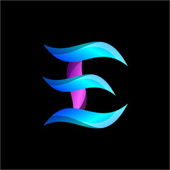 initial letter E logo