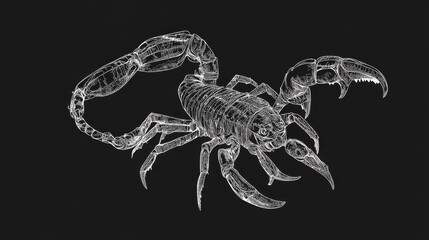 This is a cool black picture of a scorpion, made with simple lines. It's perfect for using in your art or designs.