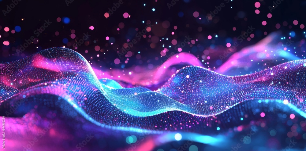 Poster an abstract neural network 3d illustration. concept of big data. global database and stock. bright, 