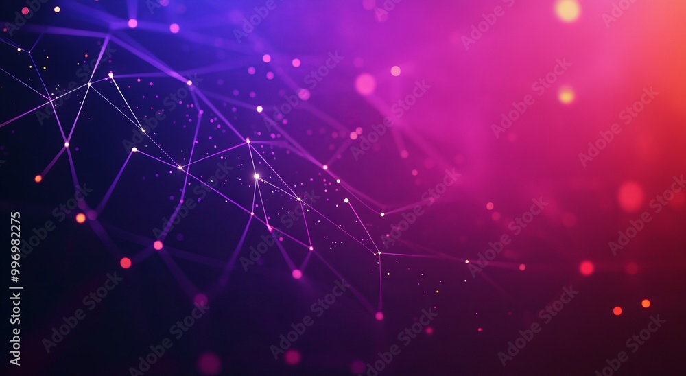 Poster a 3d illustration of a neural network. abstract big data concepts. global stock markets. bright, col