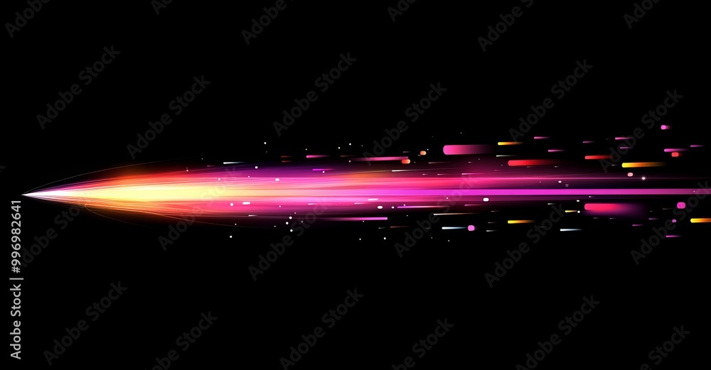 Poster an electric impulse. binary code. neon stream technology. cyberpunk funnel technology with data stre
