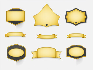 Different shape yellow sticker label