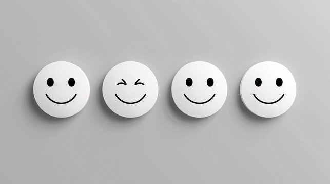 Minimalist Smiley Faces on a Neutral Background