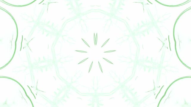 bl&uuml;tenf&ouml;rmige abstrakte Grafik, Sternf&ouml;rmig, Fr&uuml;hlingsdesign, Pastellfarben, Mandala, mittig, symmetrisch, gr&uuml;n