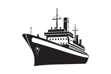 Obraz premium Fishing Boat silhouette vector illustration, Fishing Boat silhouette vector 