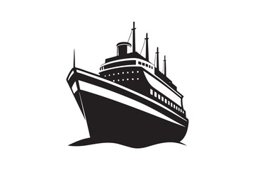 Obraz premium Fishing Boat silhouette vector illustration, Fishing Boat silhouette vector 