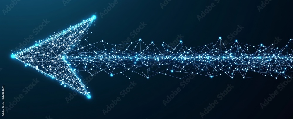 Poster concept of big data and digital brain. neural connections in digital brain. nanotechnology and data 