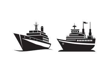 Fishing Boat silhouette vector illustration, Fishing Boat silhouette vector 