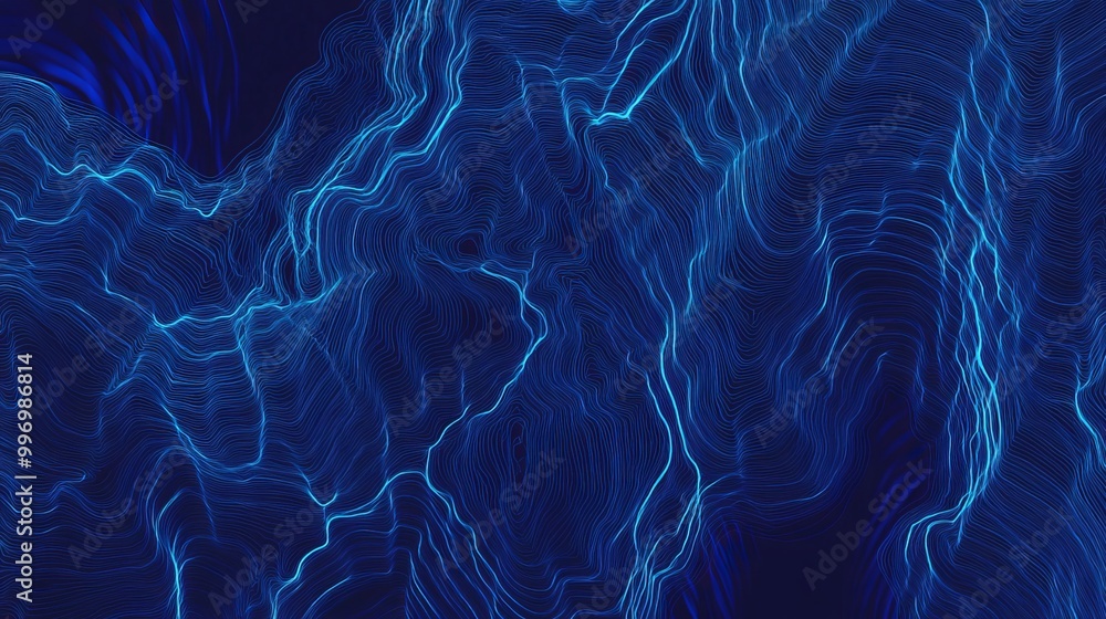 Poster information flows around the central processor in 3d neon rays. big data analytics using global info