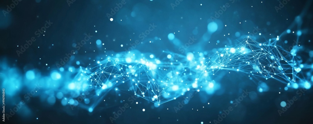 Poster incorporated digital technologies. data flow in a secure system. wireless networks. globalization. d